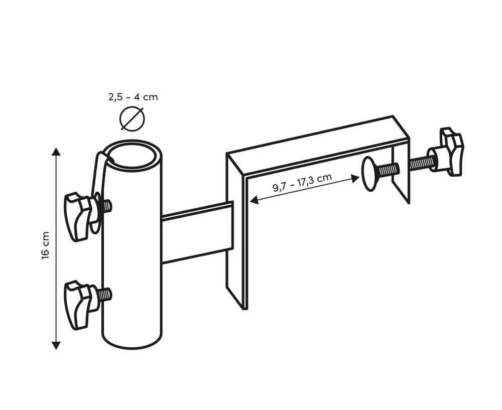 Platinum - Top railing 18cm, Ø38mm