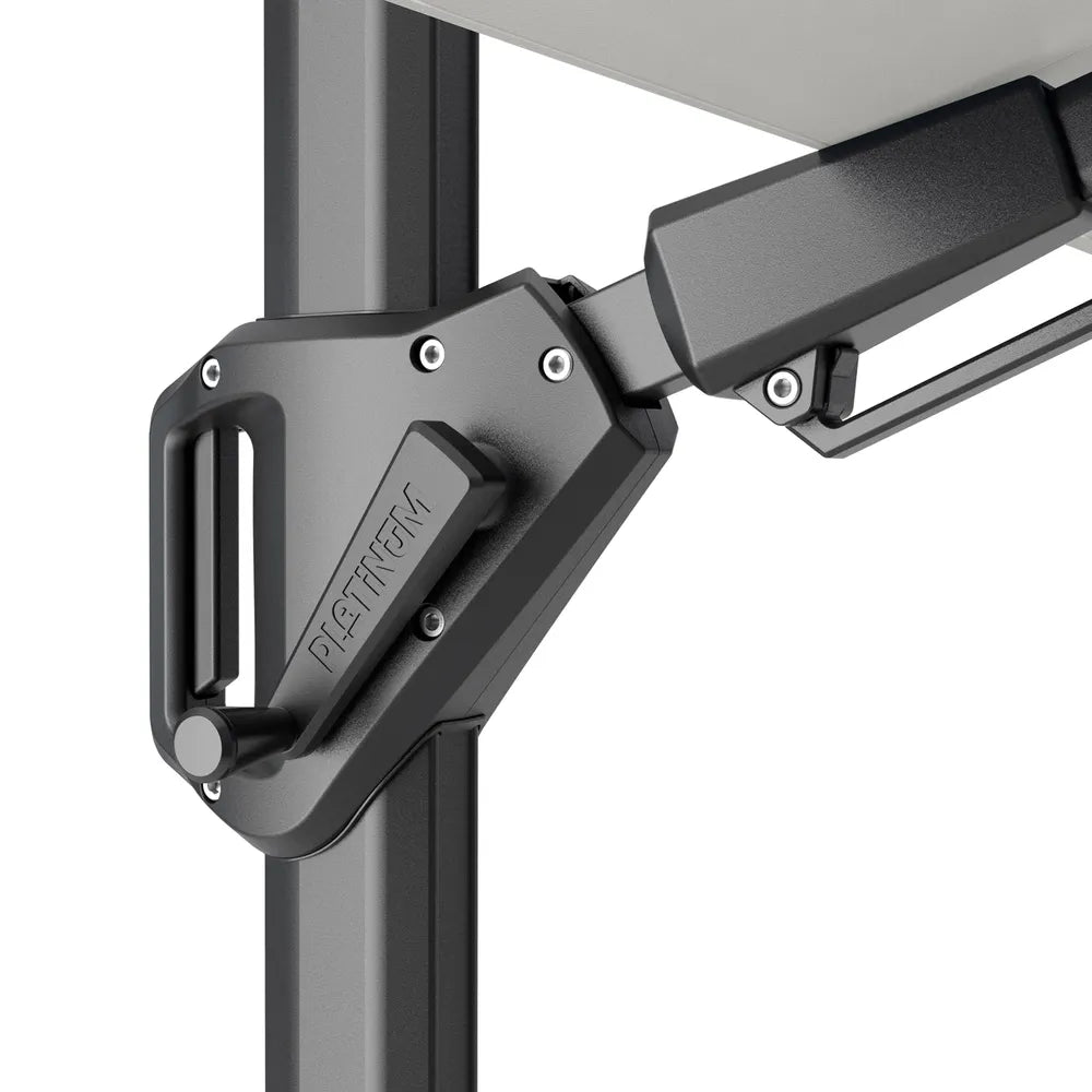 Zweefparasol-handgreep en kantelmechanisme, donkergrijze metalen delen