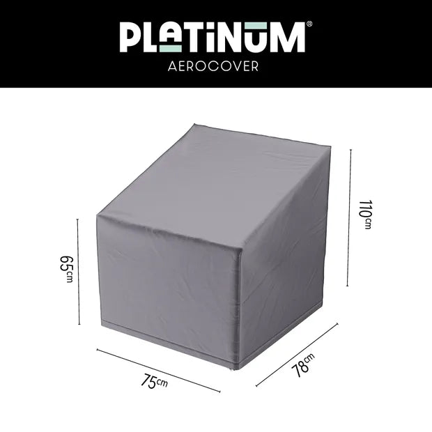 Platinum AeroCover loungestoelhoes hoge rug XL, grijze hoes met afmetingen