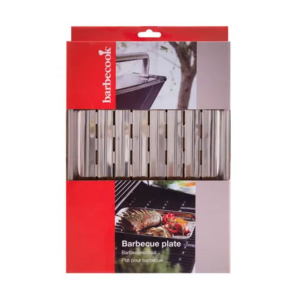Barbecook herbruikbare barbecueplaat in verpakking, RVS grillpan