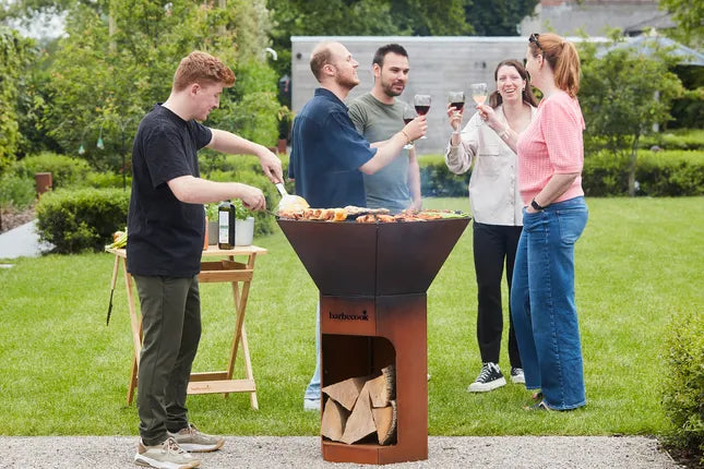 Barbecook - Nestor Original houtbarbecue uit corten staal 92x82x101cm