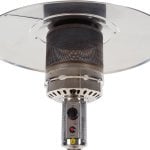 Gasheater RVS met bedieningspaneel en markeringen bij de brander