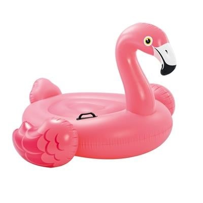 Roze flamingo opblaasbaar speelgoedbootje met vogelkop en opstaande handvatten