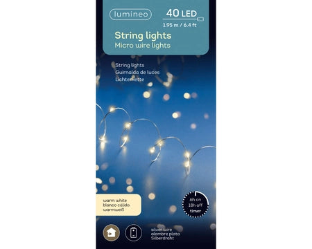 Micro kerstverlichting LED 195cm - 40 lampjes