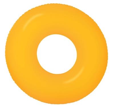 Opblaasbare neon ring (91 cm) in oranje.