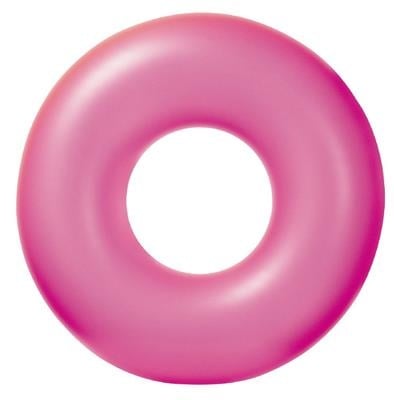 Opblaasbare neon ring (91 cm) in roze.