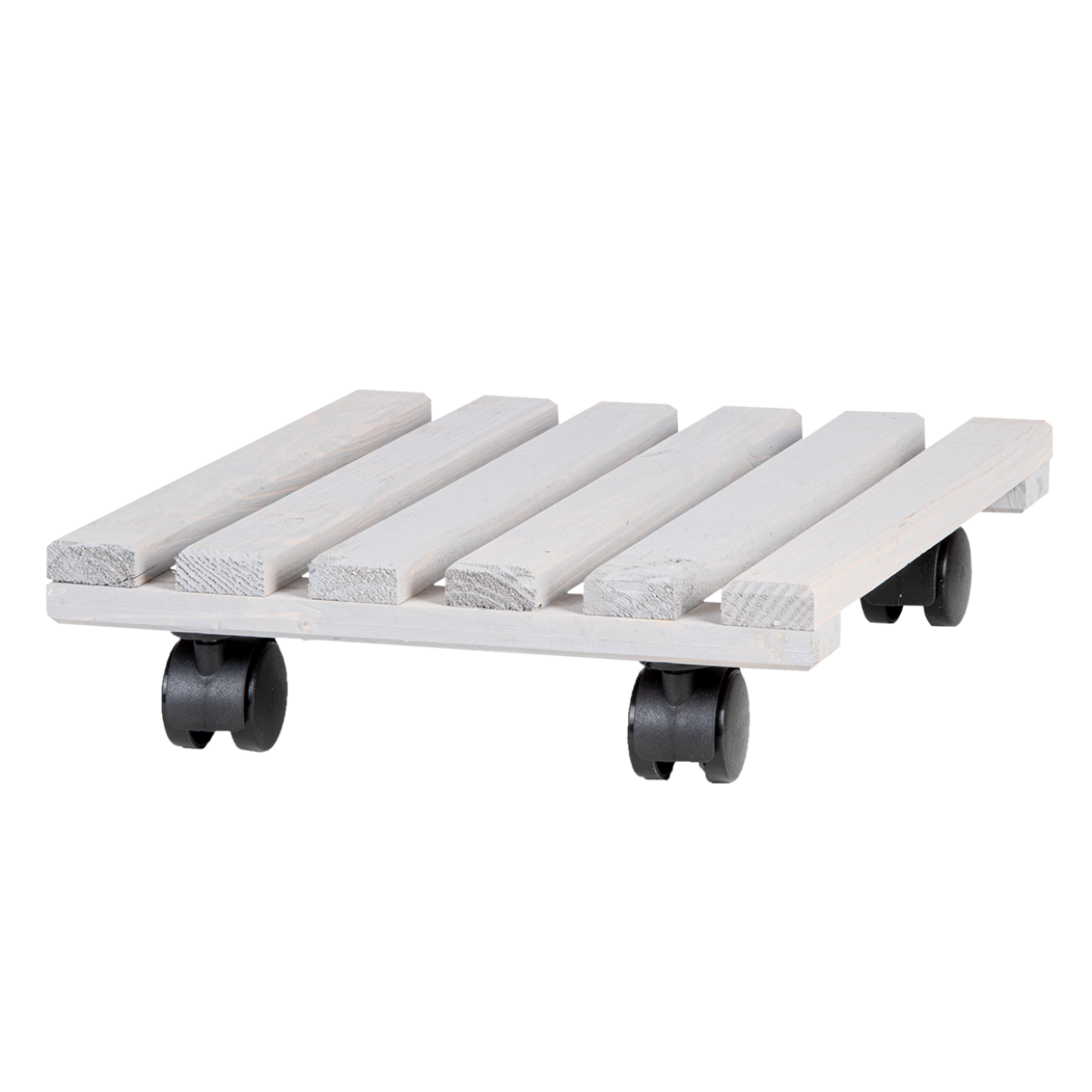 Houten Plantentrolley vierkant L grijs