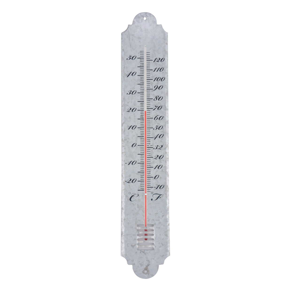 Esschert design zinken thermometer met cijfers en graden, lang model
