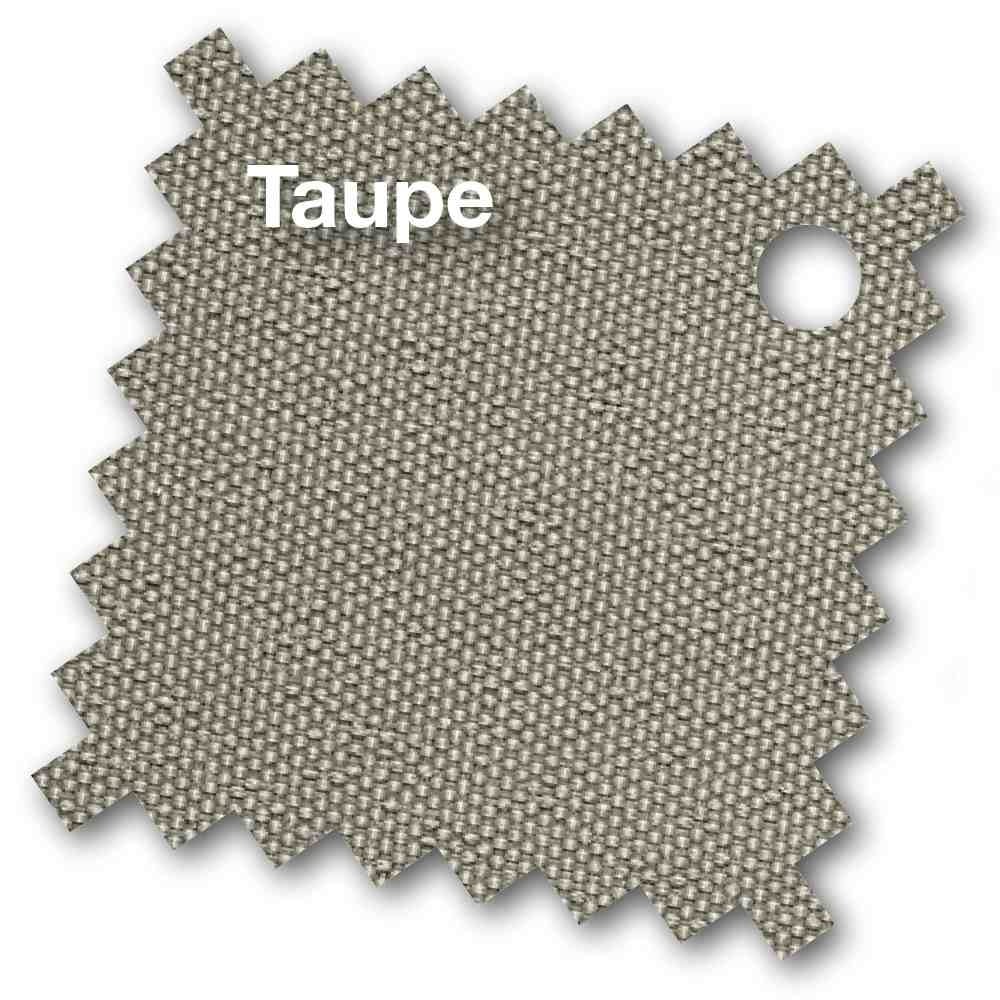 Stoffen staal in taupe met grof geweven structuur en kartelrand