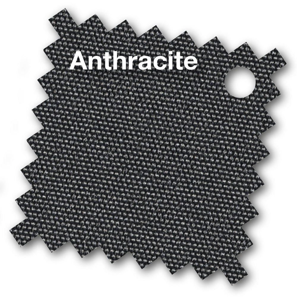 Antraciet parasoldoek met sterke weefstructuur en zigzagrand