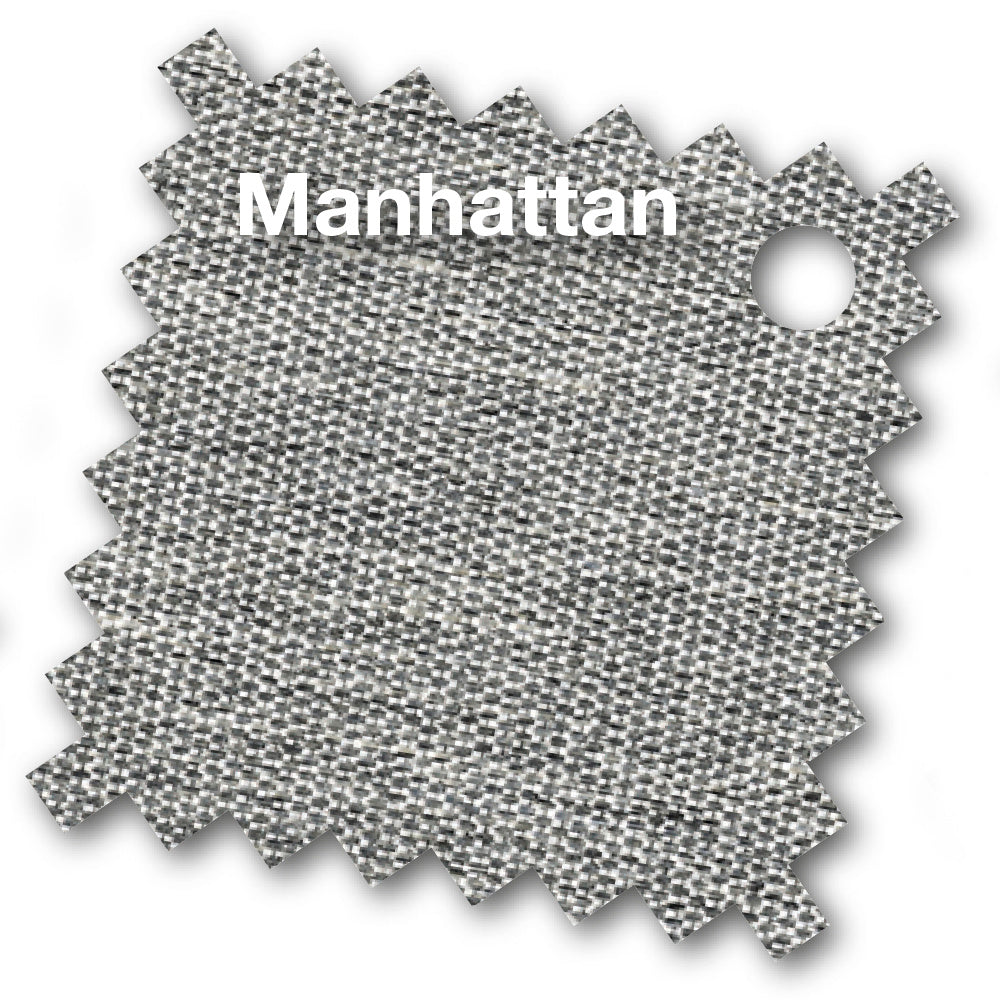 Textielpatroon Manhattan voor parasoldoek, grijs-wit met ronde opening