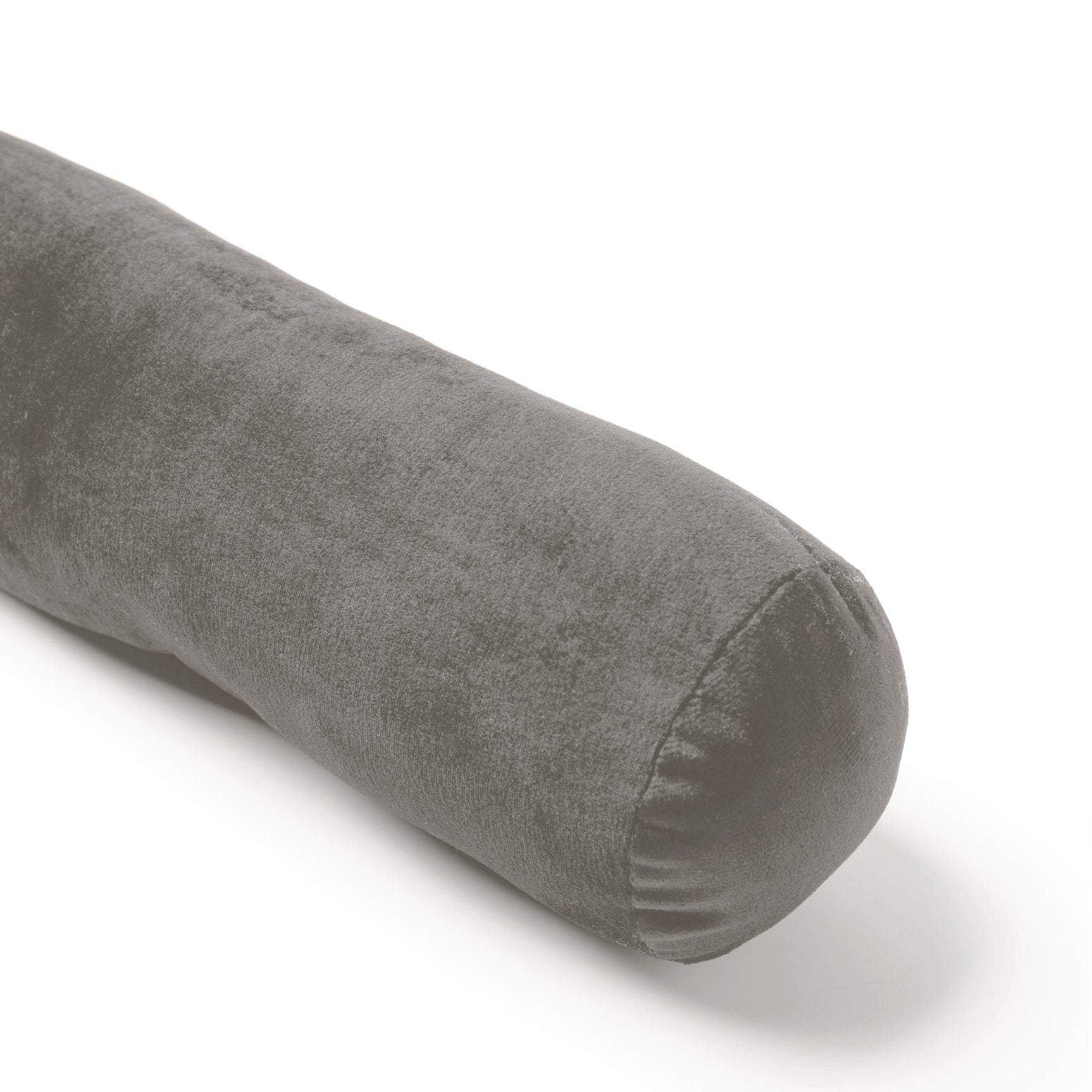 Dutch Decor Tochtstopper FINN in taupe fluweel, langwerpige rol met rond uiteinde