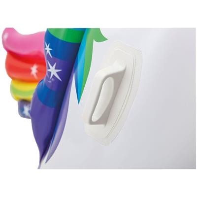 Opblaasbaar zijpaneel met handgreep en regenboogaccent