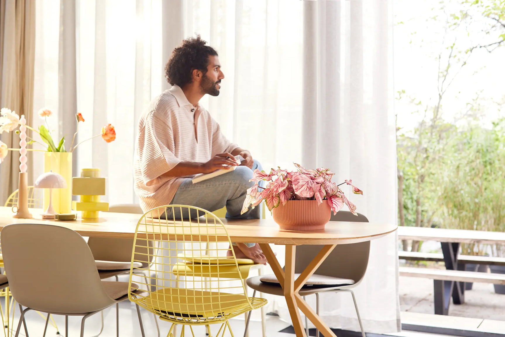 Elho - vibes fold bowl 25 delicaat roze