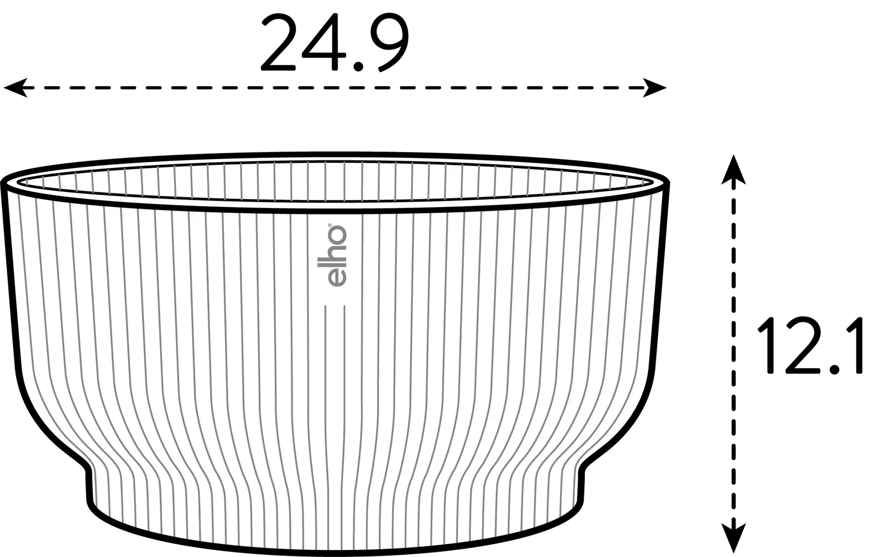 Elho - vibes fold bowl 25cm antraciet