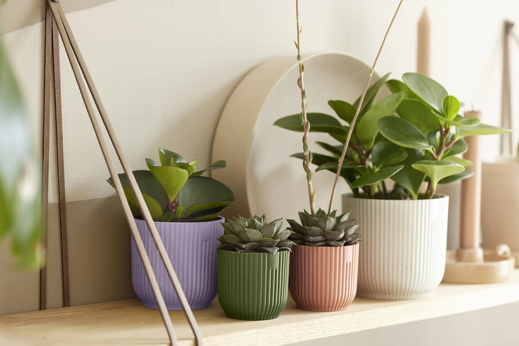 Elho - vibes fold rond mini 9cm linnen wit