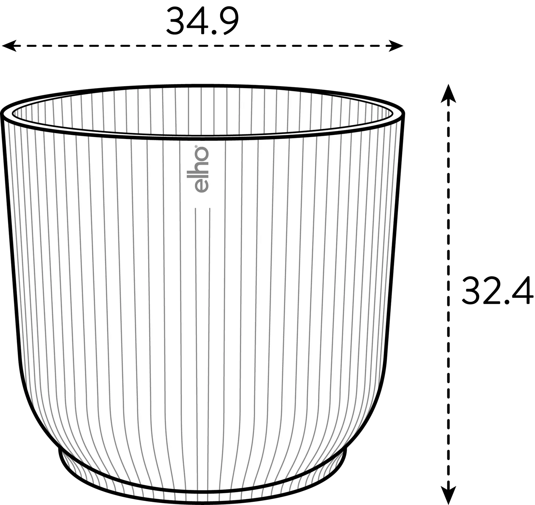 Elho - vibes fold rond 35cm linnen wit