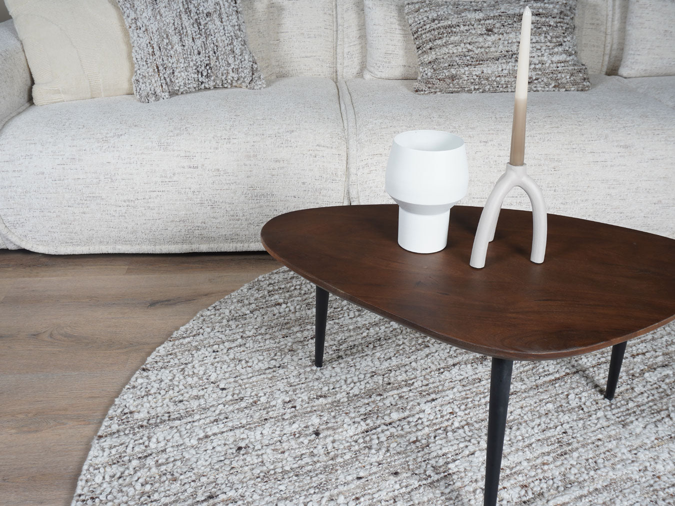 Vloerkleed Mica Beige Rond ø200 cm