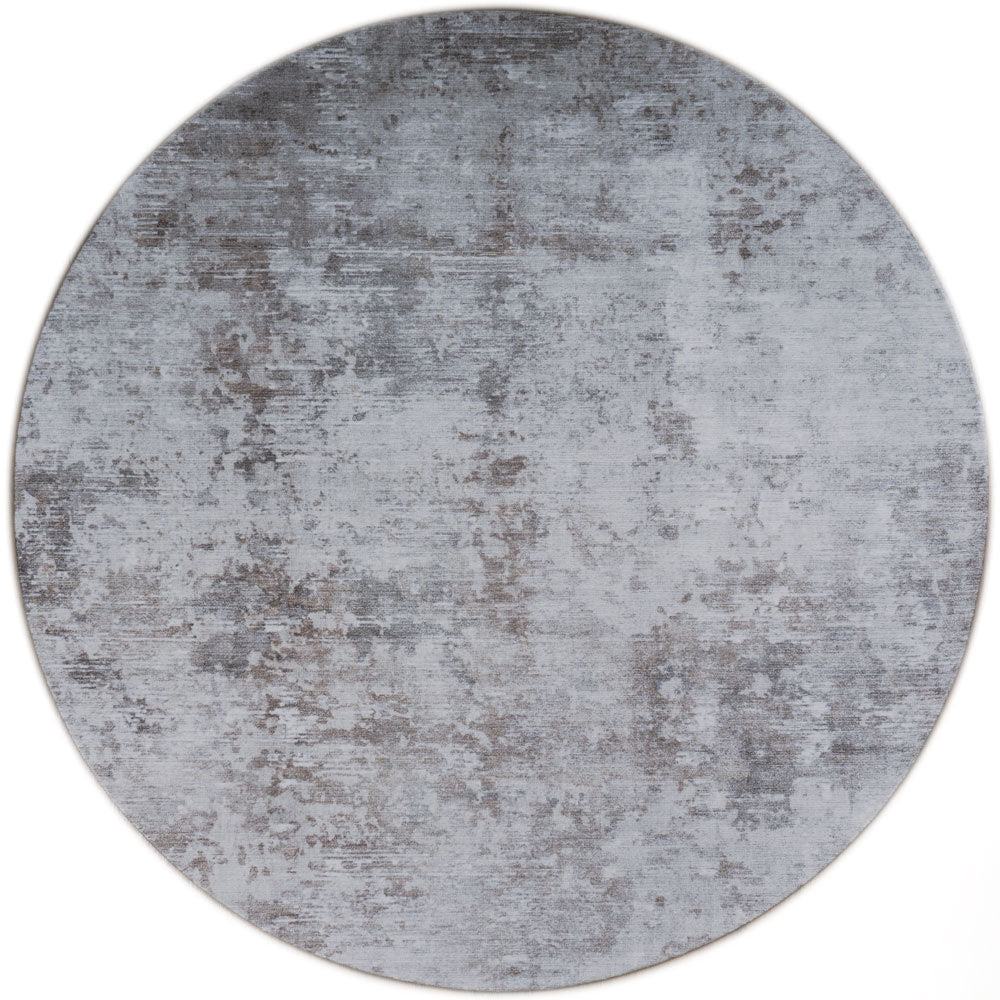 Rond vloerkleed zilvergrijs met verweerd patroon, ø160 cm