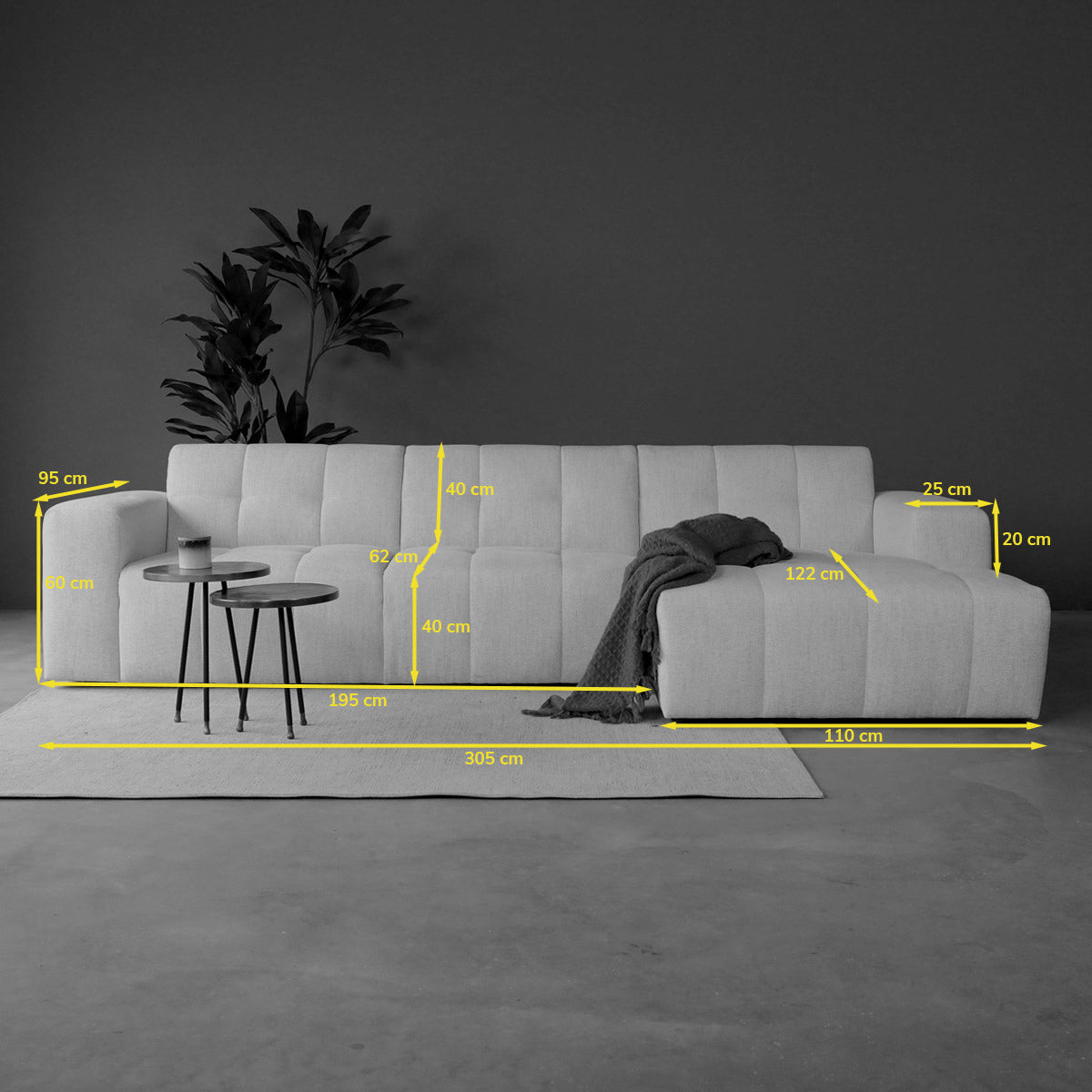 WAVE met chaise longue rechts - Modesto 484