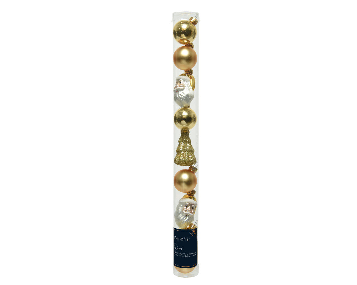 Kerstballen- en figuren set goud