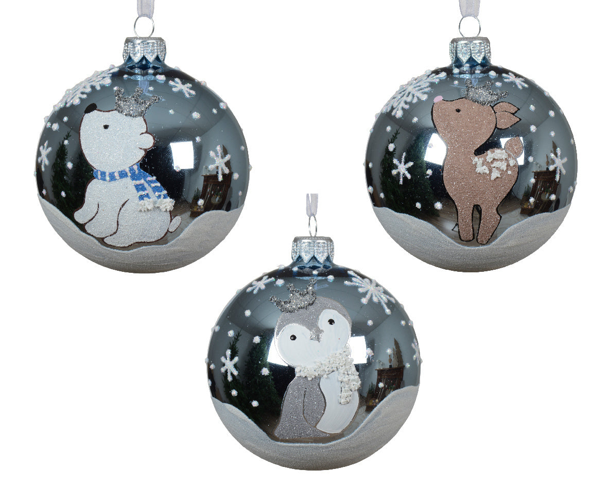Kerstbal glas 3ass