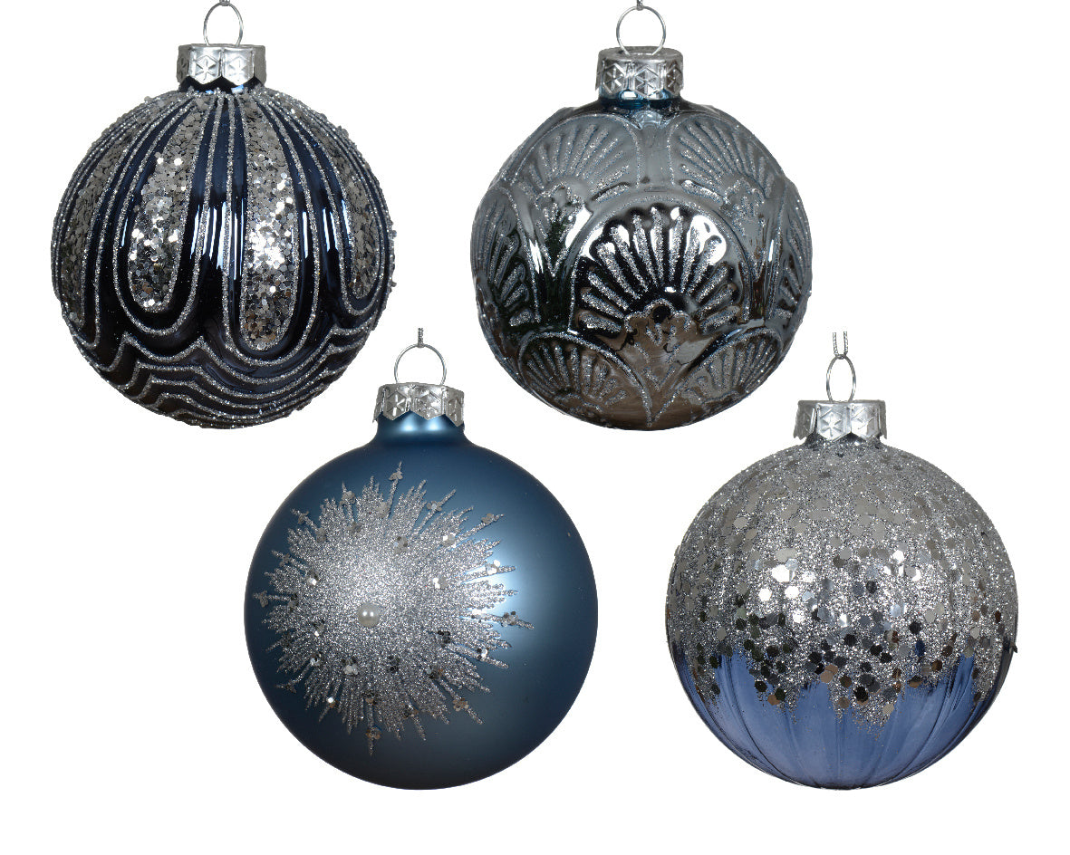 Kerstbal glas 4ass
