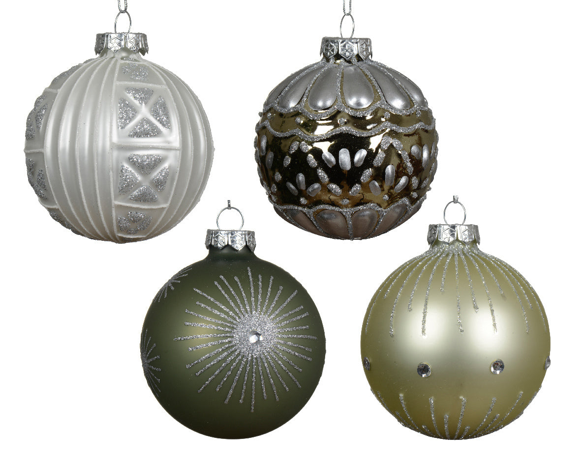 Kerstbal glas 4ass