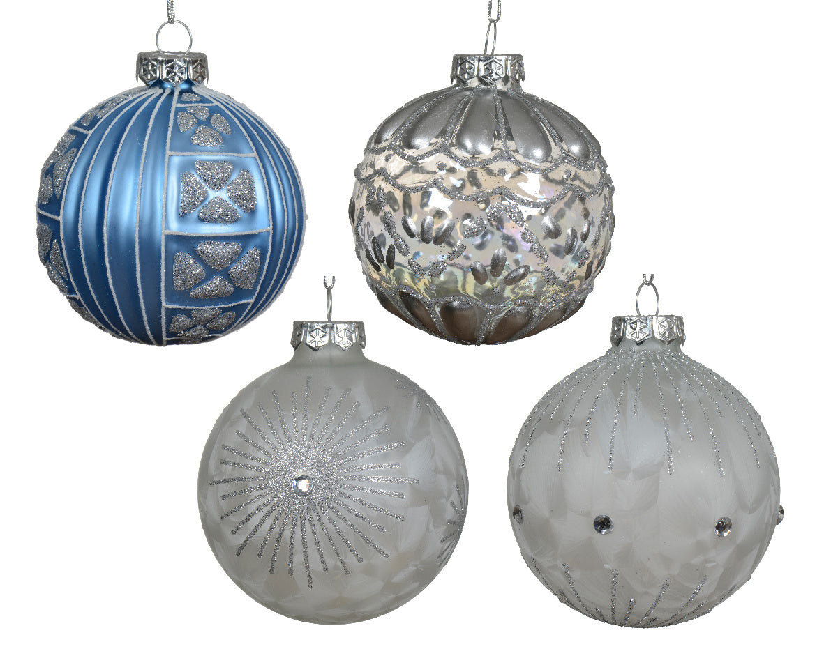 Kerstbal glas 4ass