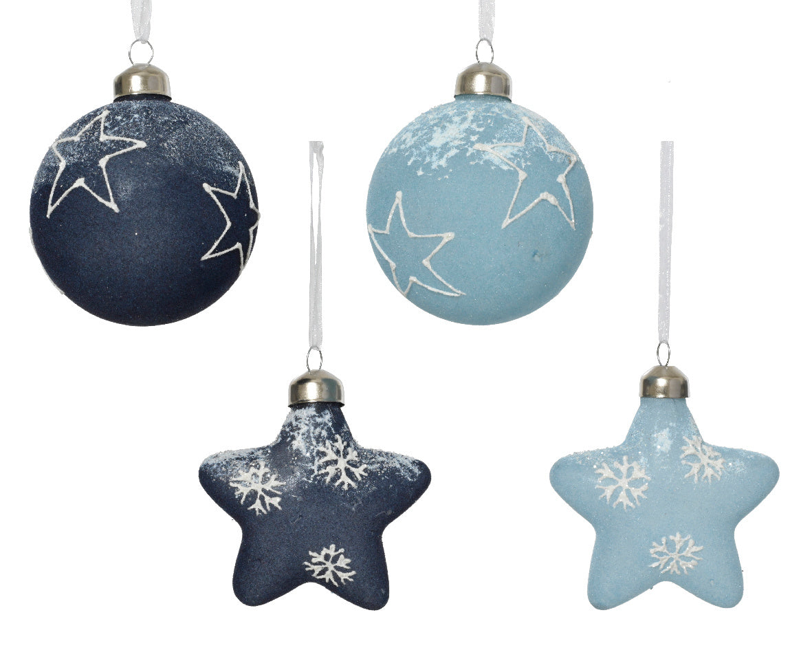 Kerstbal glas 4ass