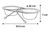 Flamingo - Eet- en drinkpot Duo Dinner Staander Arjun Zilver 2x800ml