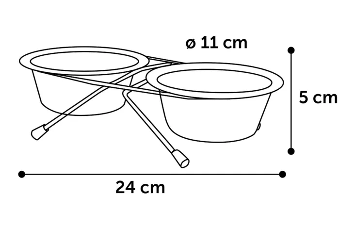 Flamingo - Eet- en drinkpot Duo Dinner Staander Arjun Zilver 2x220ml