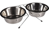Flamingo - Eet- en drinkpot Duo Dinner Staander Arjun Zilver 2x1570ml
