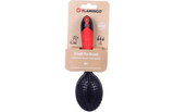 Flamingo pinborstel met rood handvat en zwarte borstelkop met pinnen