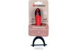 Klittenkam met rond blad, rood en zwart, maat S, Flamingo