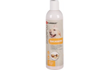 Shampoo fles Flamingo Macadamia voor honden, met witte dop en etiket