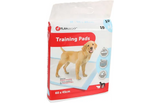 Trainingspads voor puppy’s, verpakking met hond en afmetingen 60×45 cm
