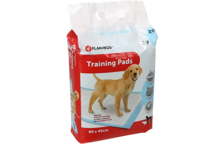 Flamingo puppytrainingpads in verpakking, 60×45 cm, 20 stuks