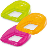 Opblaasbare transparante lounge assorti: oranje, groen en roze met mesh zitvlak