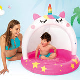 Intex - Kinderzwembad eenhoorn met afdekkap 102cm