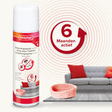 Beaphar omgevingsspray spuitbus met rode 6 maanden actief sticker en anti-vlooien.