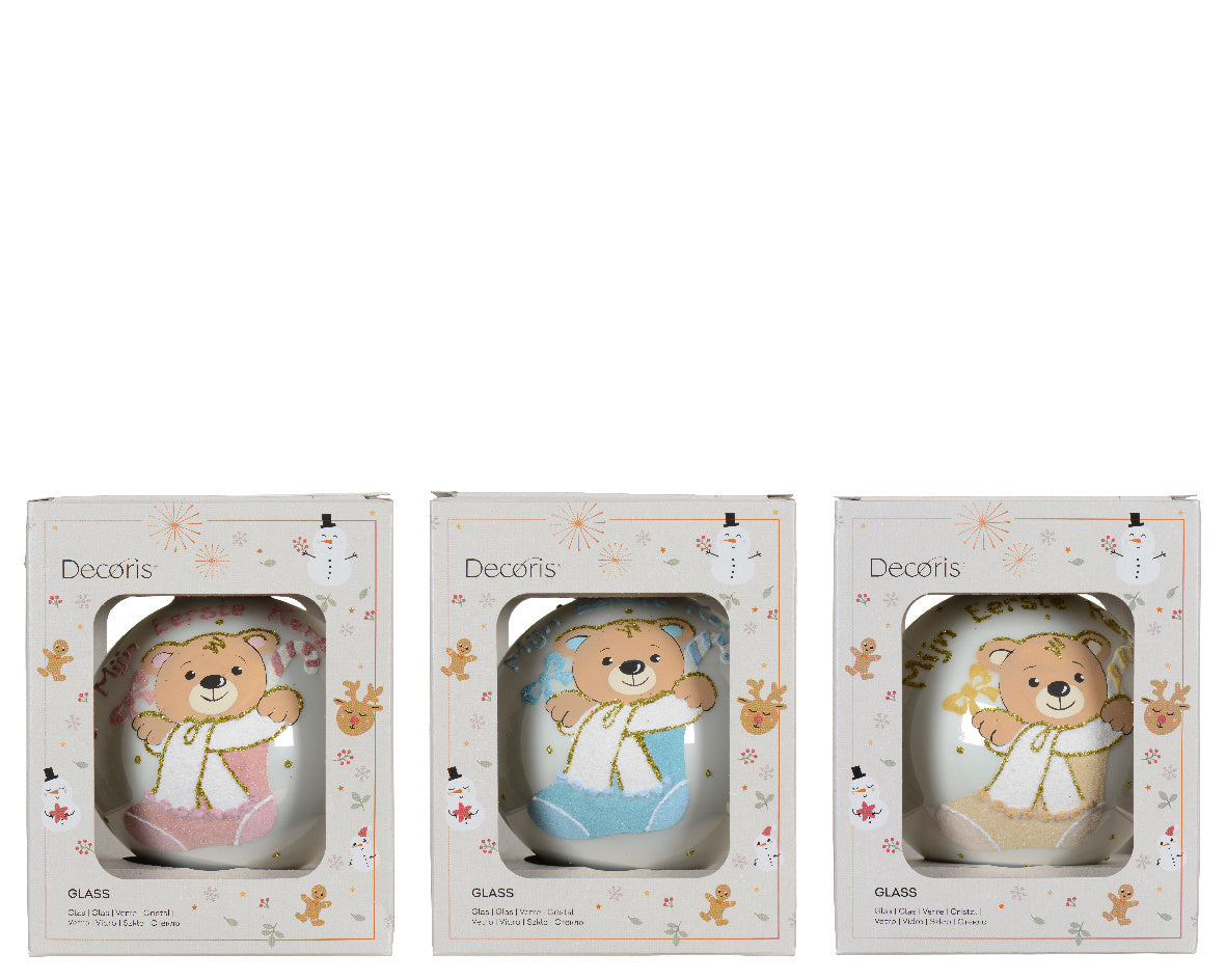 Kerstbal glas 3ass