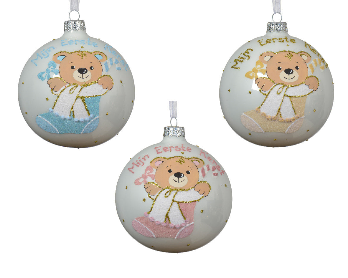 Kerstbal glas 3ass