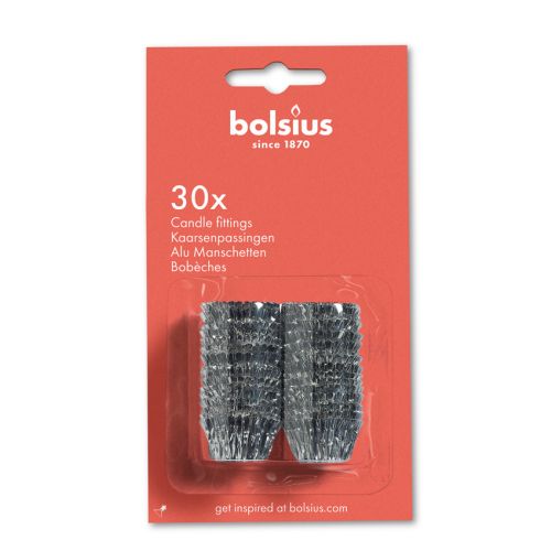 Kaarsenpassing manchetten blister 30 stuks hulzen  - Bolsius