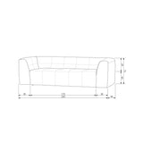 GRID 3-ZITS BANK GEWEVEN STOF DONKERGRIJS