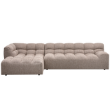 ALLURE CHAISE LONGUE LINKS GEWEVEN STOF BRUIN MELANGE