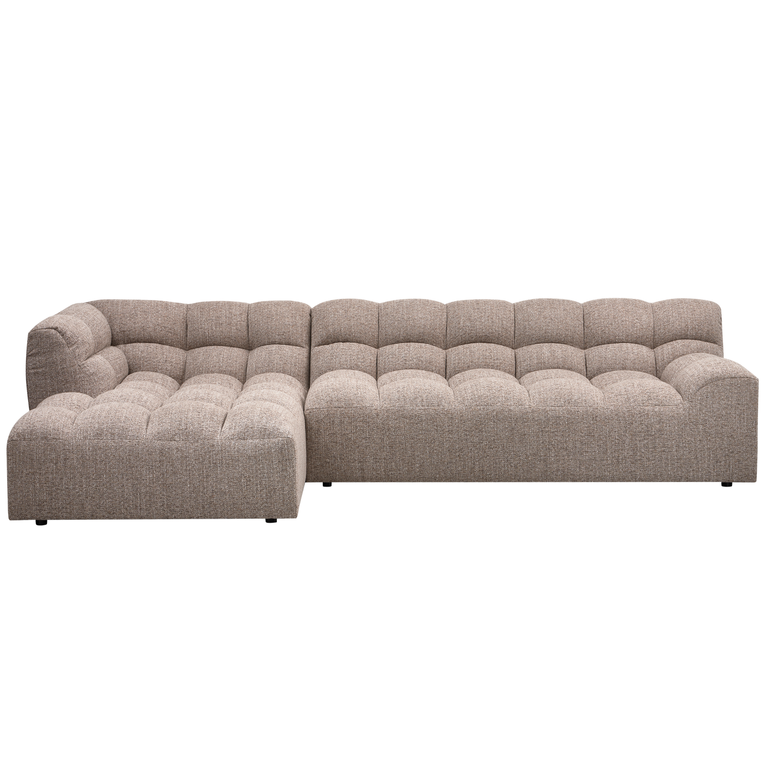 ALLURE CHAISE LONGUE LINKS GEWEVEN STOF BRUIN MELANGE