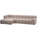 ALLURE CHAISE LONGUE LINKS GEWEVEN STOF BRUIN MELANGE