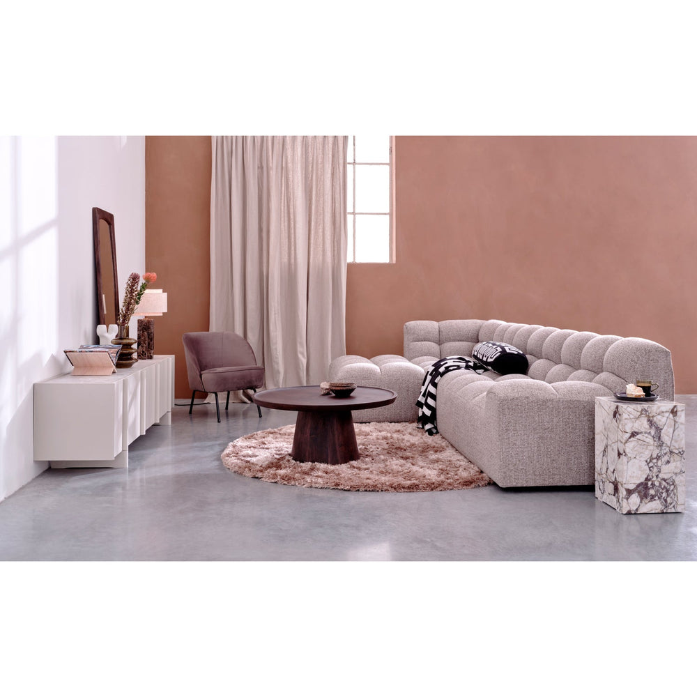 ALLURE CHAISE LONGUE LINKS GEWEVEN STOF BRUIN MELANGE