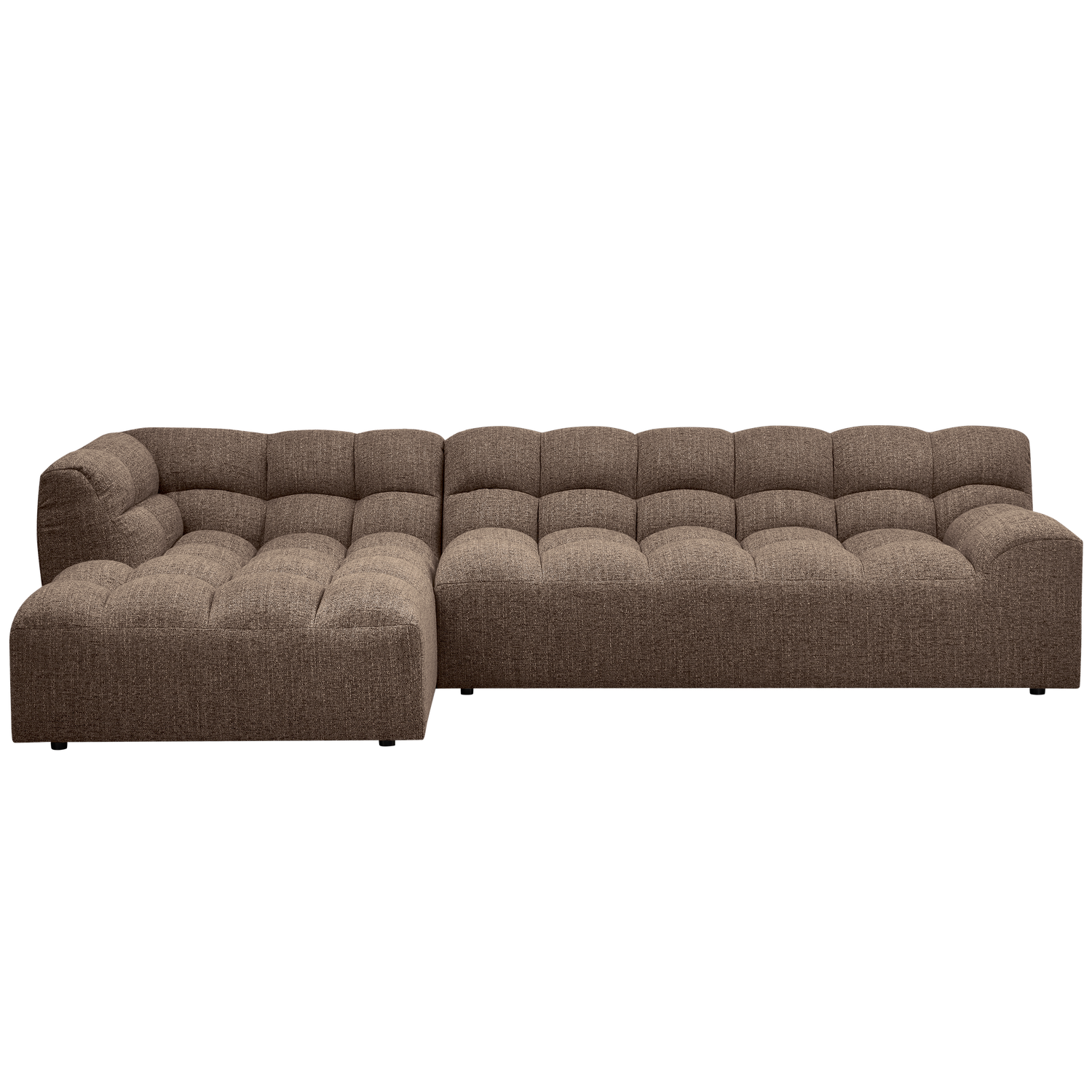 ALLURE CHAISE LONGUE LINKS GEWEVEN STOF DONKERBRUIN MELANGE